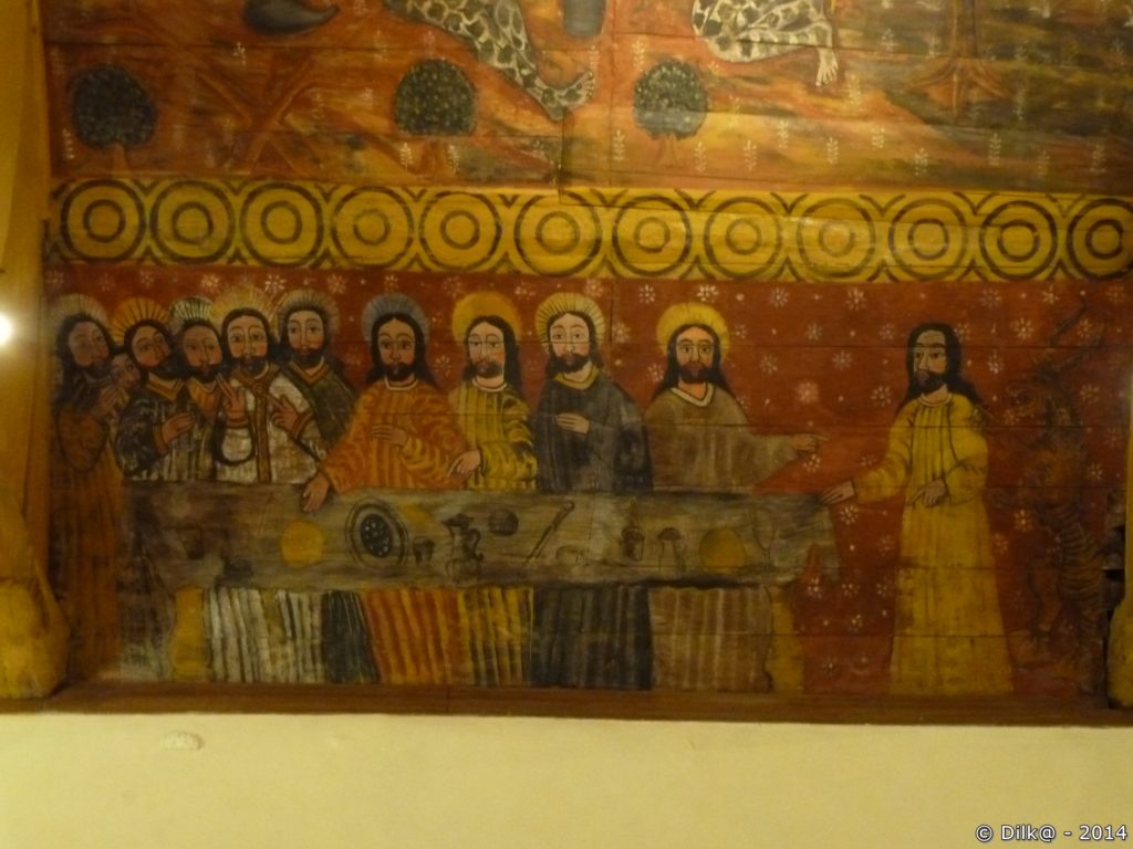 Les peintures représentent des scènes de l'ancien et du nouveau testament
