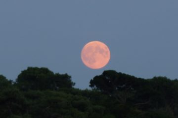 Super Lune après le coucher du soleil