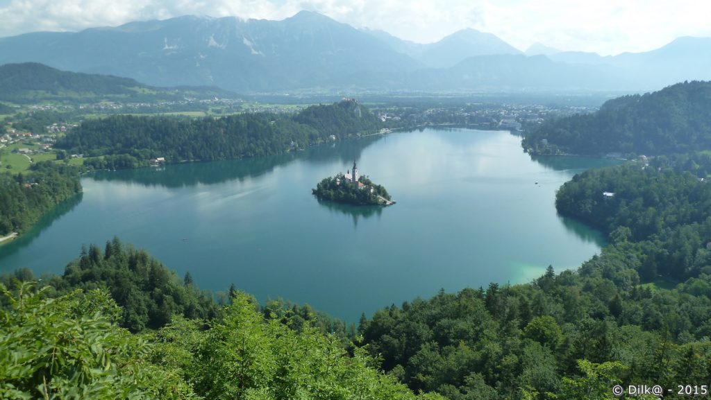 Le lac de Bled vue du promontoire d'Osojnice