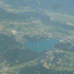 Le lac de Bled vu de l'avion qui nous ramène en France