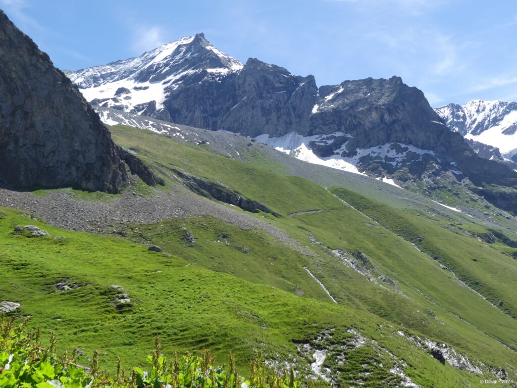 Le Mont Pourri (2373 m) depuis le refuge