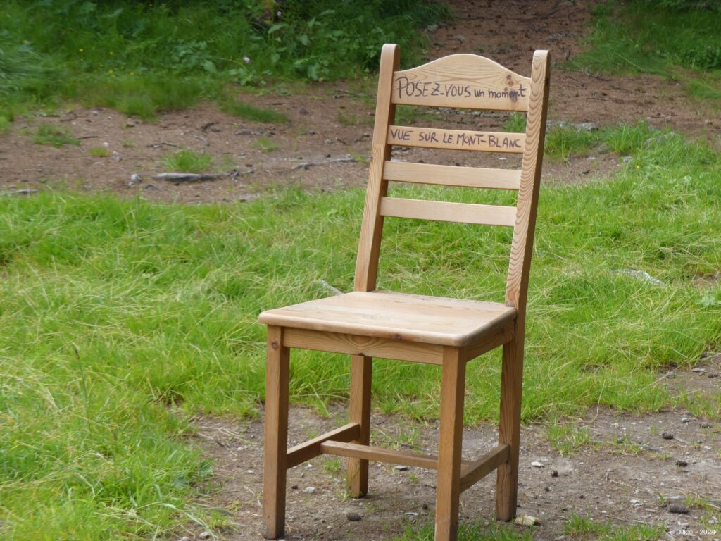 Chaise avec vue sur le Mont Blanc