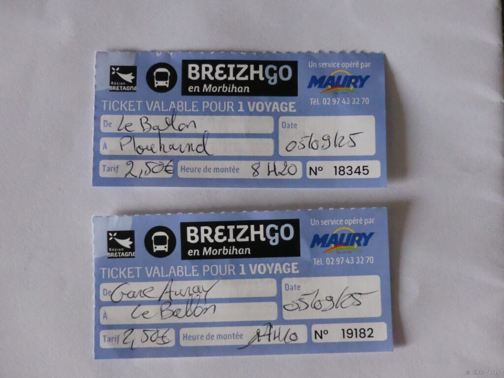 Tickets de bus à l'ancienne