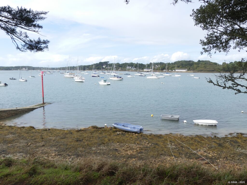 Vue depuis la pointe d'Arradon vers le Moustoir