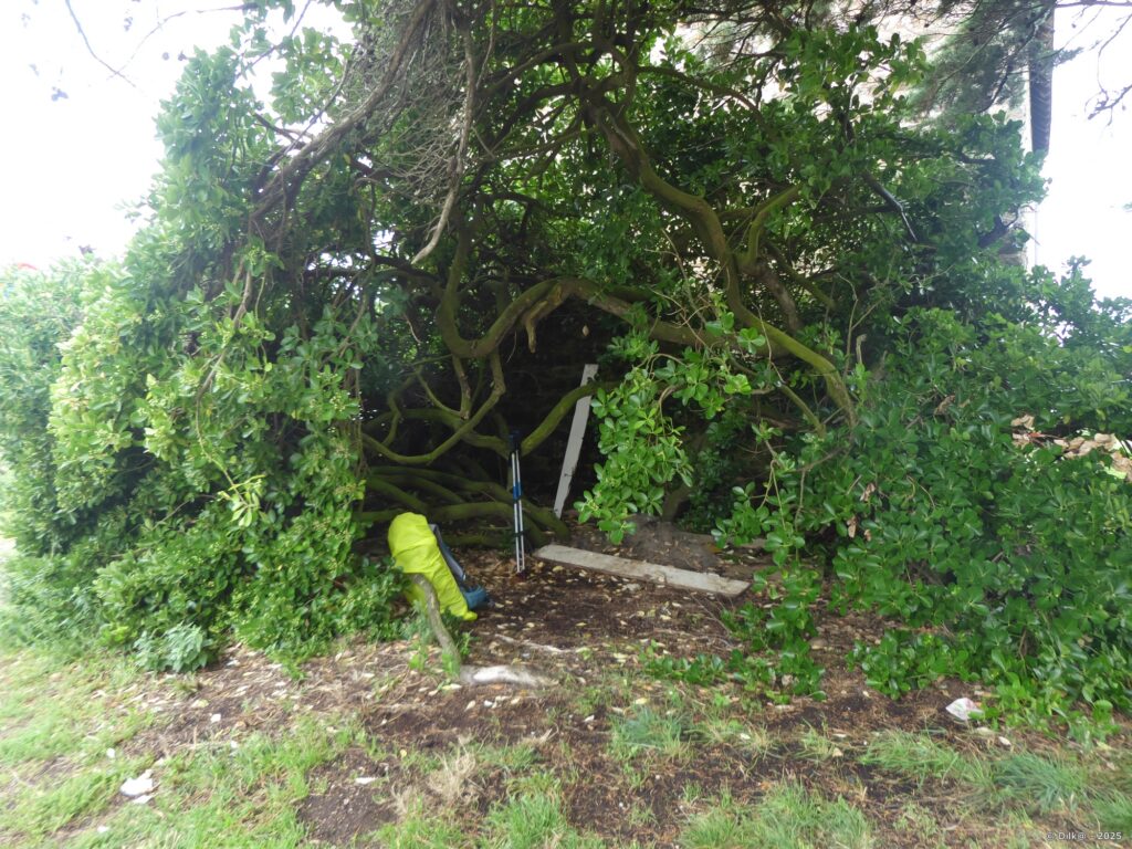 Abri de fortune pour le pique-nique sous la pluie battante