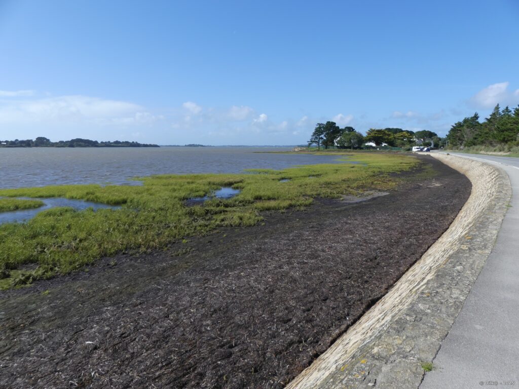 La digue d'accès à la presqu'île du Passage