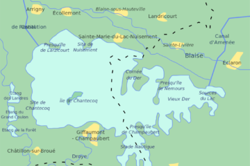 Carte du lac du Der-Chantecoq par October Ends / CC BY-SA (https://creativecommons.org/licenses/by-sa/3.0)