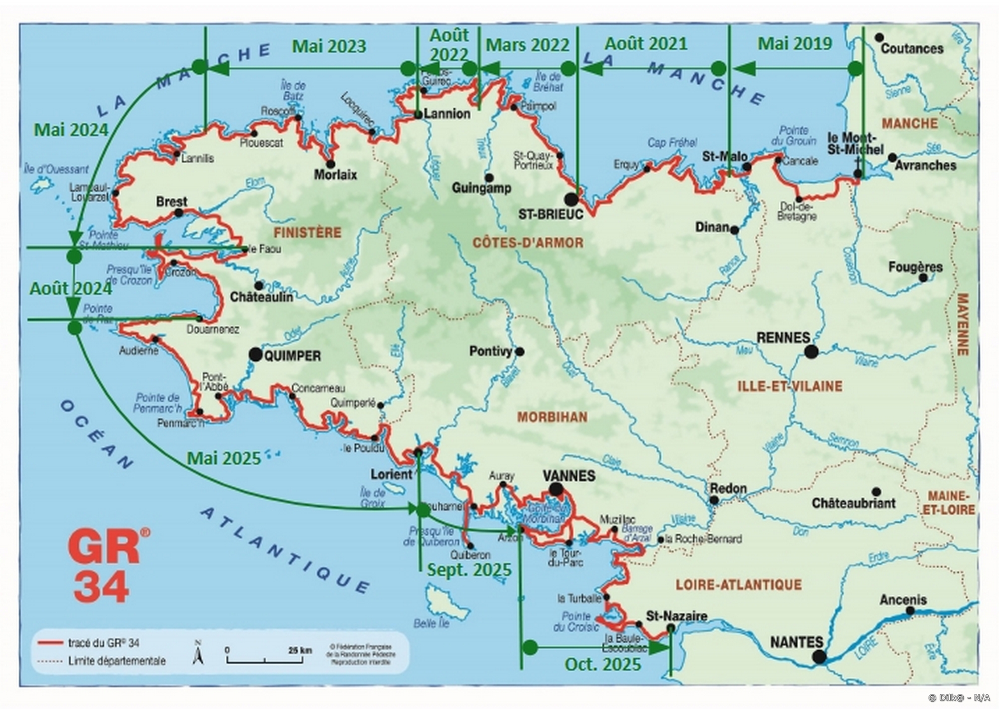 Le tour de la Bretagne par le GR34